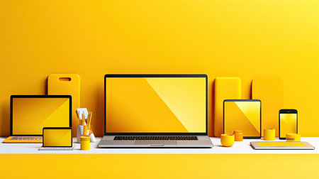 desk yellow technologyの素材