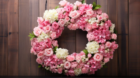 rustic pink floral wreathの素材