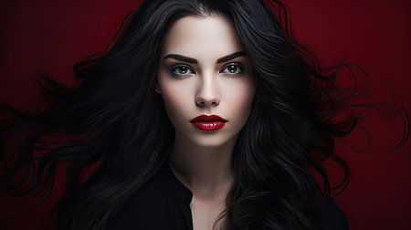 striking portrait woman darkの素材