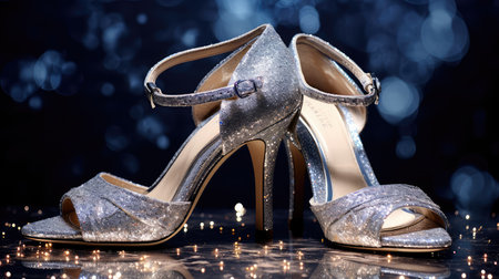 heeled metallic silverの素材