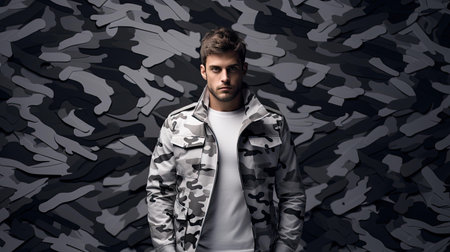 stylish camo grayの素材