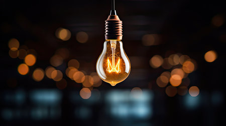 ness light bulb dark backgroundの素材