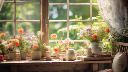 picturesque blurred window interior designの素材