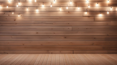 plank wood with lights backgroundの素材