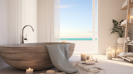 spa blurred beach interior designの素材