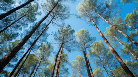 nature blue sky treesの素材