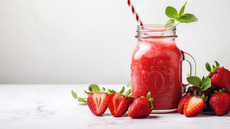 smoothie background strawberry fruitの素材
