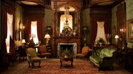 high victorian house interiorの素材
