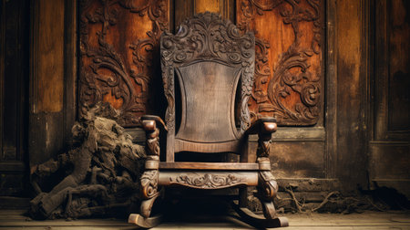 weathered old brown woodの素材