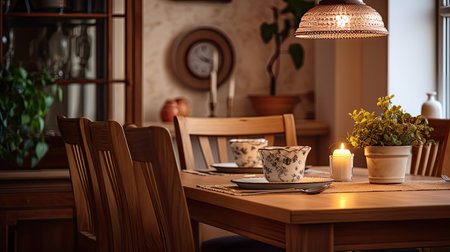 dining blurred traditional interior designの素材