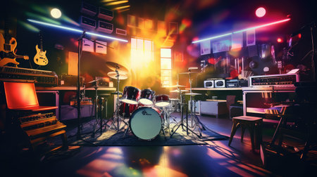 eclectic blurred colorful interiorの素材