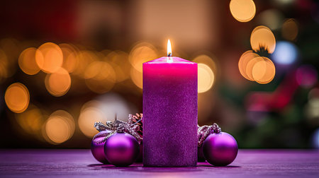 christmas advent candles purpleの素材