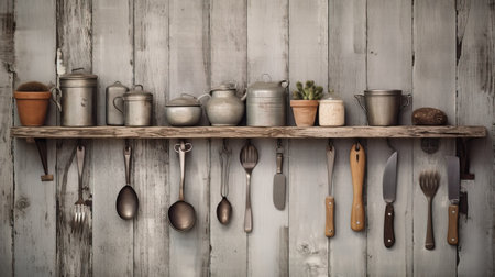 utensils grey rustic woodの素材