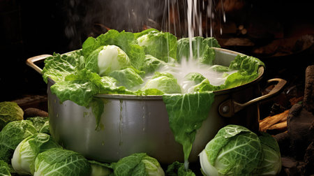 pot head cabbage vegetableの素材