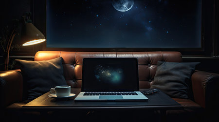 couch dark photography laptopの素材