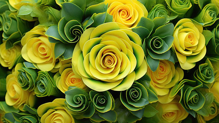 arrangement green yellow swirlの素材