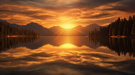 warm golden hour sunsetの素材