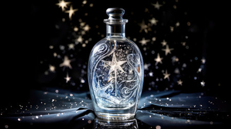 glow silver glitter starsの素材