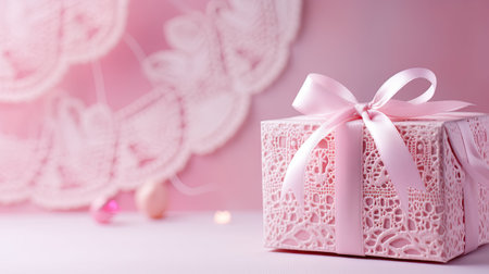 gift pink background valentines dayの素材