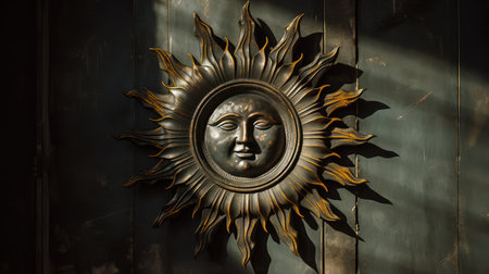 round vintage sun faceの素材