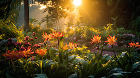 photosynthesis plant and sunの素材