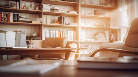 soft blurred interior home officeの素材