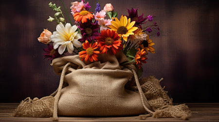 floral brown sack backgroundの素材