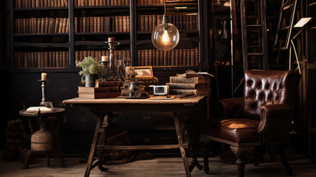 typewriter dark wooden tableの素材