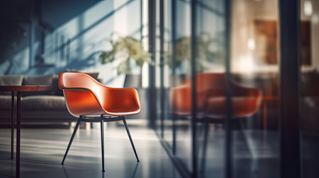 office blurred mid century modern interiorsの素材