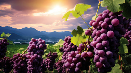 lush japan grape backgroundの素材
