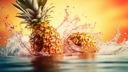 tropical background pineapple fruitの素材