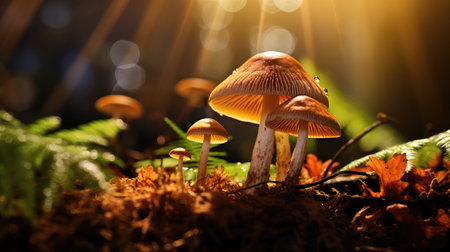 stem brown champignon mushroomの素材