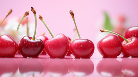 vibrant bunch cherry backgroundの素材