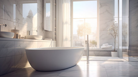 bathtub blurred new house interiorの素材