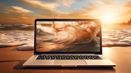 image laptop sunの素材