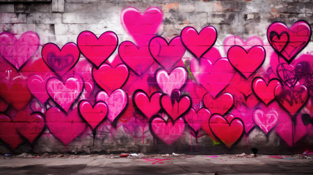 mural hot pink loveの素材