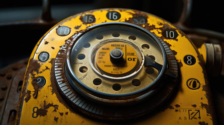 retro yellow rotary phoneの素材