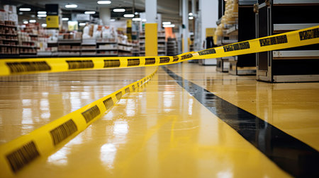 alert black and yellow tapeの素材