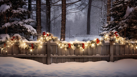 fence garland with lightsの素材