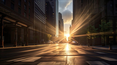 urban light rays backgroundの素材