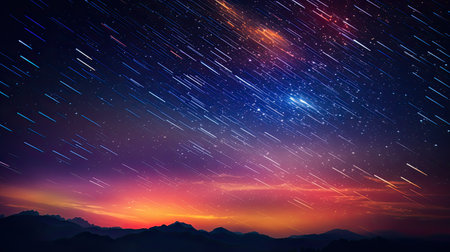 lapse shooting stars backgroundの素材