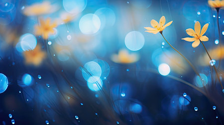 ethereal blue and yellow bokehの素材