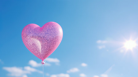 helium pink glitter heartの素材