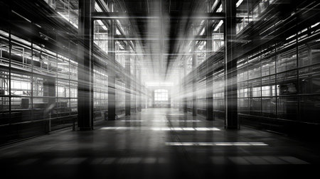 shapes blurred industrial building interiorの素材