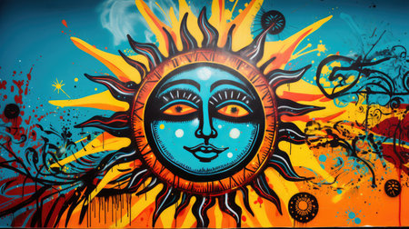 paint doodle sunの素材