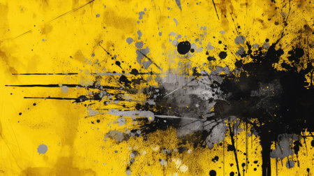bold black and yellow grungeの素材
