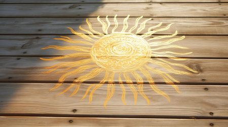 artist chalk drawing sunの素材