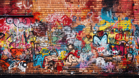 vibrant brown brick wallの素材