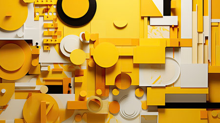 objects cut paper yellowの素材