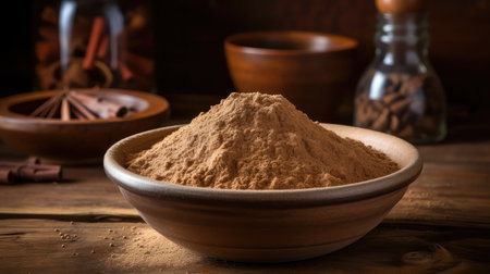 rustic brown powder in bowlの素材